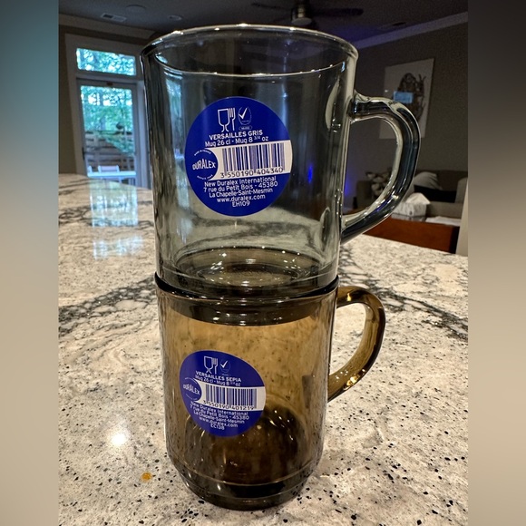 NEW Duralex Versailles Stackable 8 oz Sepia Glass Mug - Can be sold as a set - Picture 3 of 4